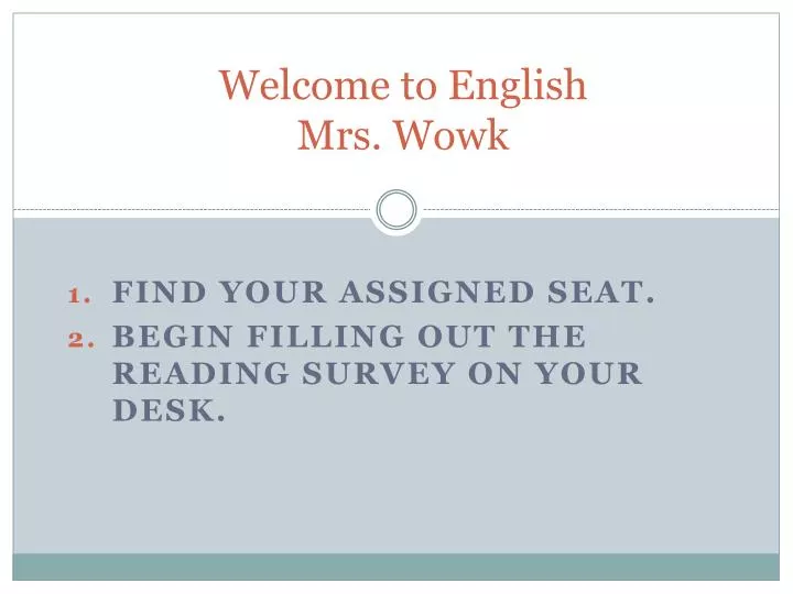 welcome to english mrs wowk