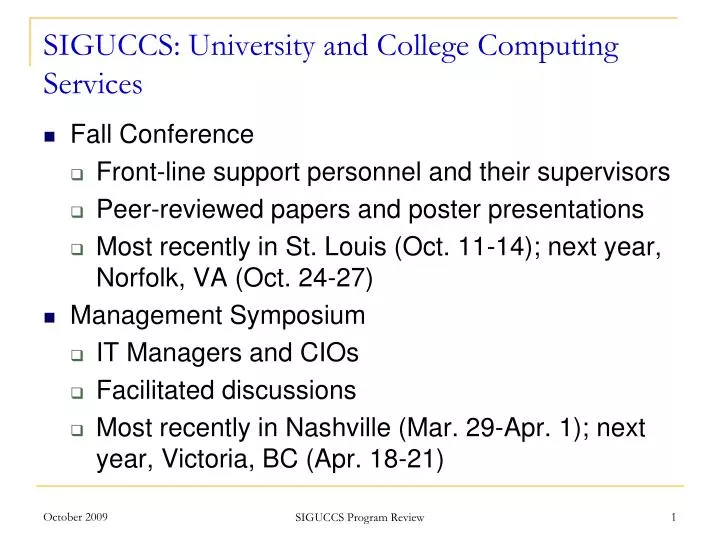 siguccs university and college computing services