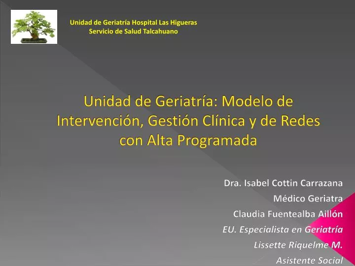 unidad de geriatr a modelo de intervenci n gesti n cl nica y de redes con alta programada