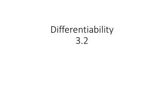 Differentiability 3.2