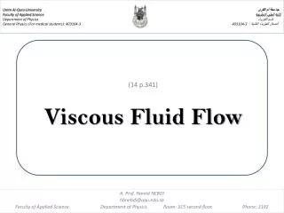 (14 p.341) Viscous Fluid Flow