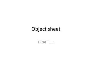 Object sheet