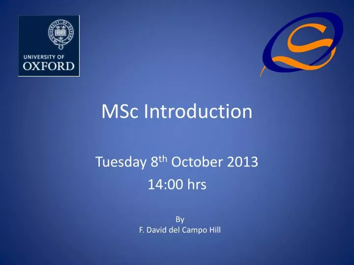 msc introduction