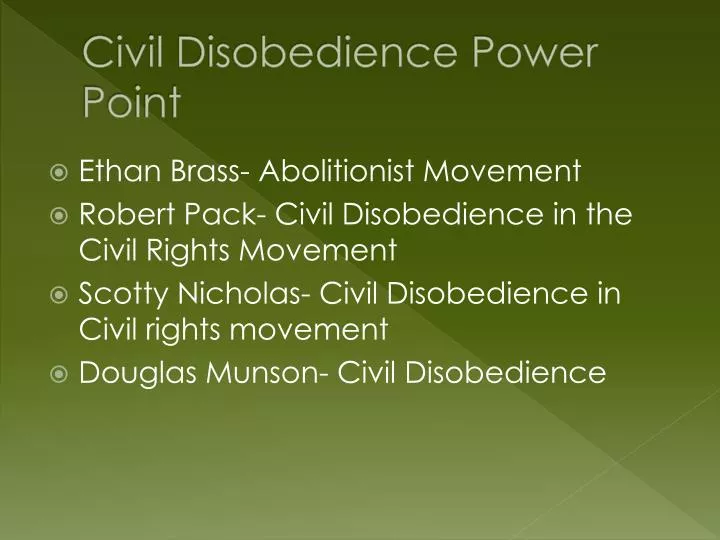 civil disobedience p ower point