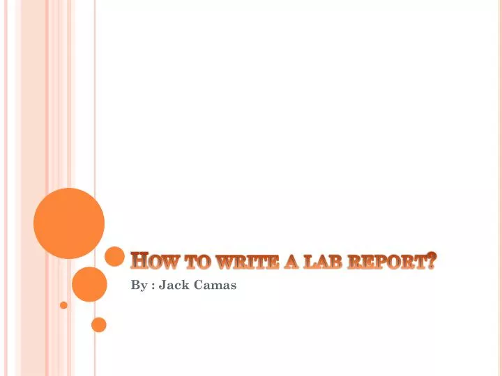 how to write a lab report