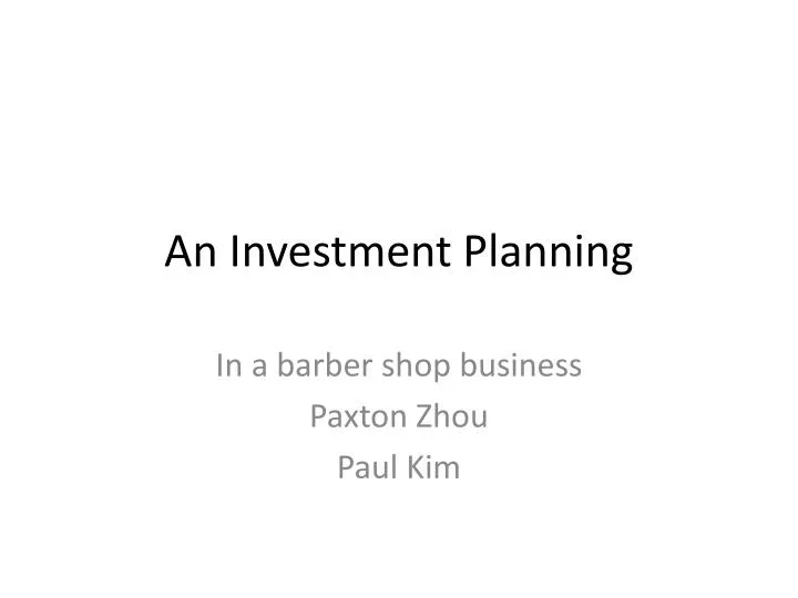 an investment planning