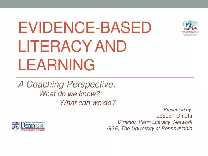 evidence based literacy and learning