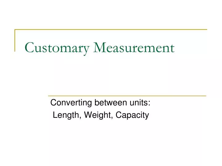 customary measurement