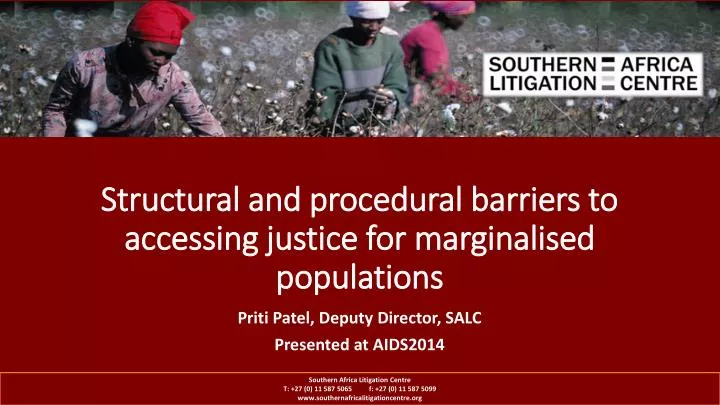 structural and procedural barriers to accessing justice for marginalised populations