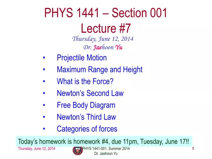 phys 1441 section 001 lecture 7