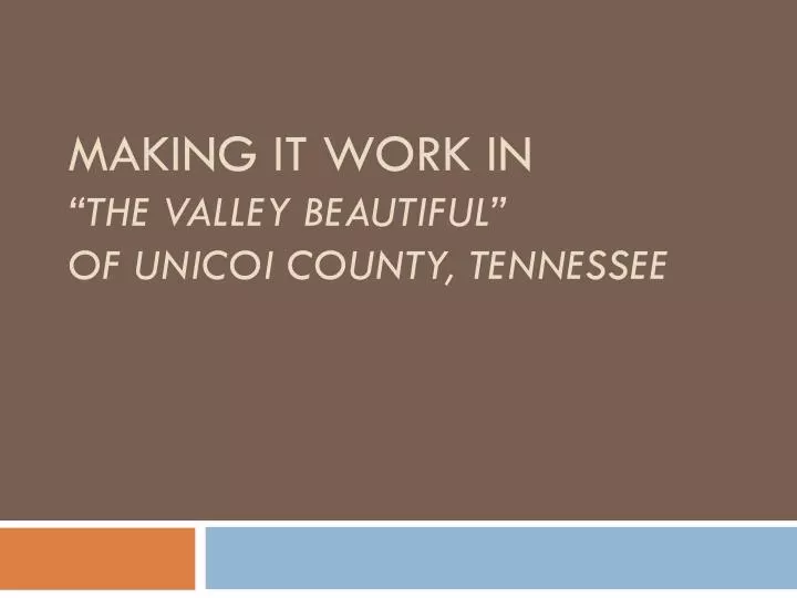 making it work in the valley beautiful of unicoi county tennessee
