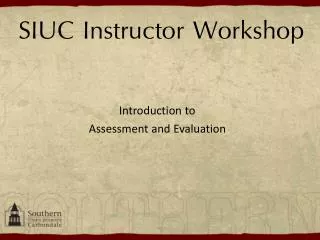 SIUC Instructor Workshop