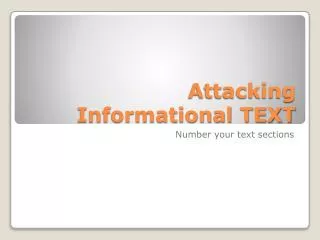Attacking Informational TEXT