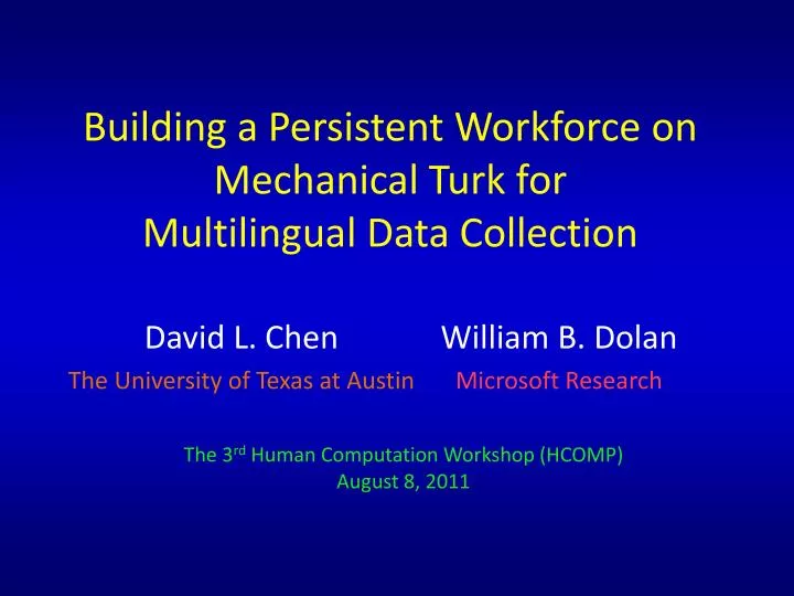 building a persistent workforce on mechanical turk for multilingual data collection