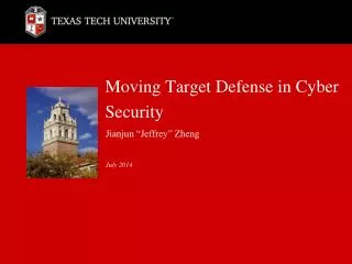 Moving Target Defense in Cyber Security