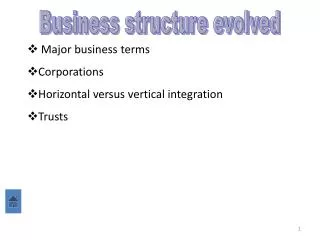 Business structure evolved