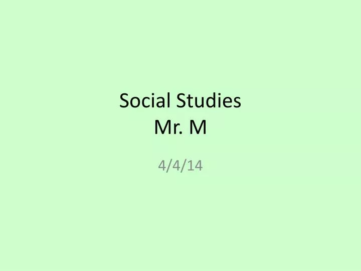 social studies mr m