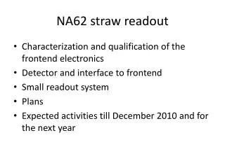 NA62 straw readout