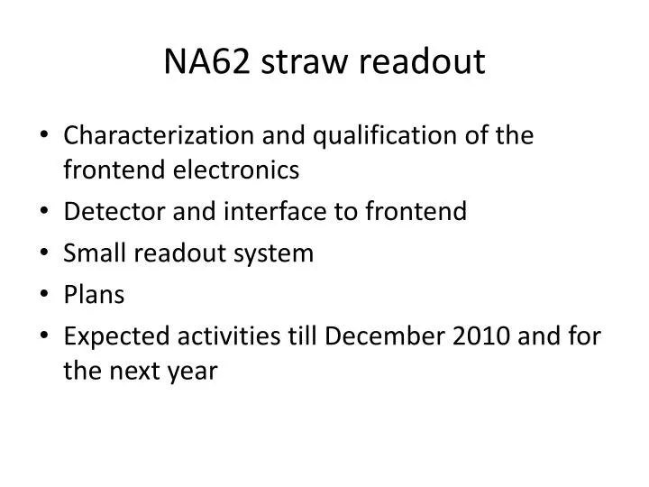 na62 straw readout