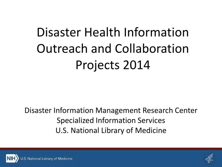 disaster health information outreach and collaboration projects 2014