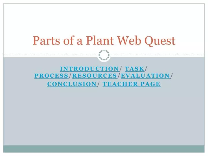 parts of a plant web quest