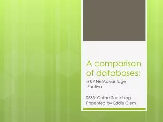 A comparison of databases:
