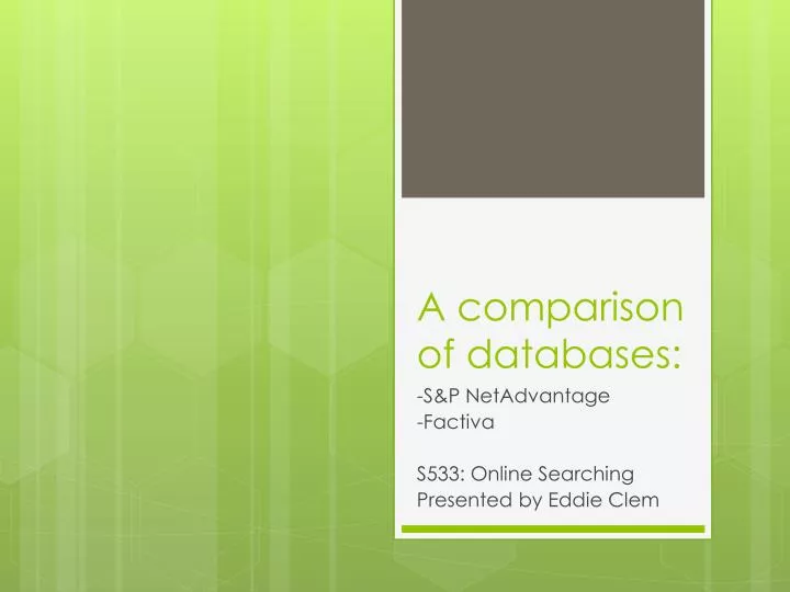 a comparison of databases