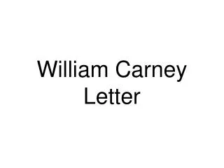 William Carney Letter