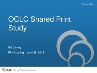 OCLC Shared Print Study