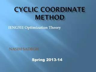 Cyclic Coordinate Method