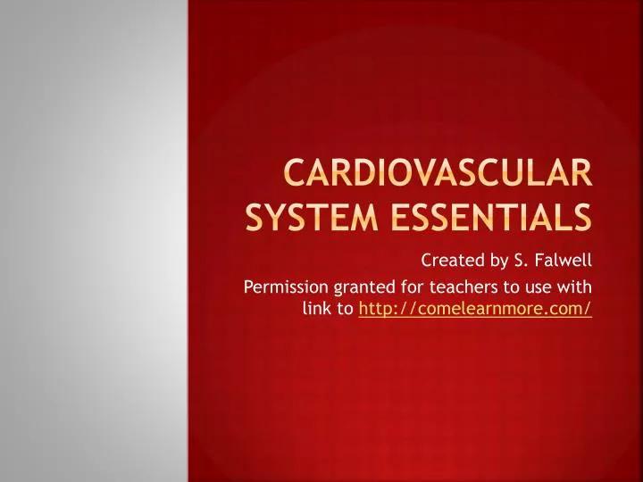 cardiovascular system essentials