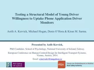 Testing a Structural Model of Young Driver Willingness to Uptake Phone Application Driver Monitors