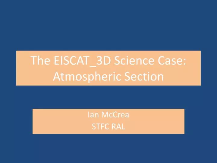 the eiscat 3d science case atmospheric section