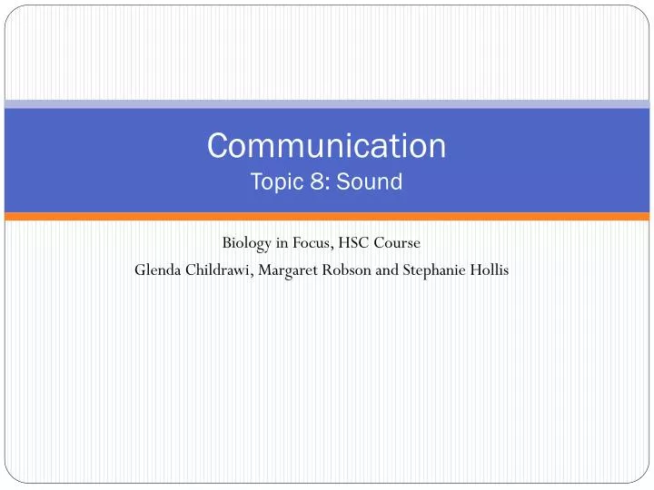 communication topic 8 sound