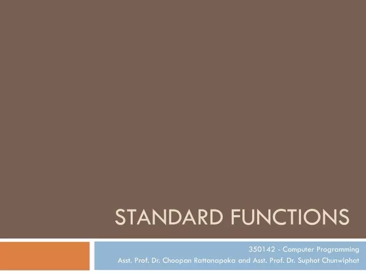 standard functions