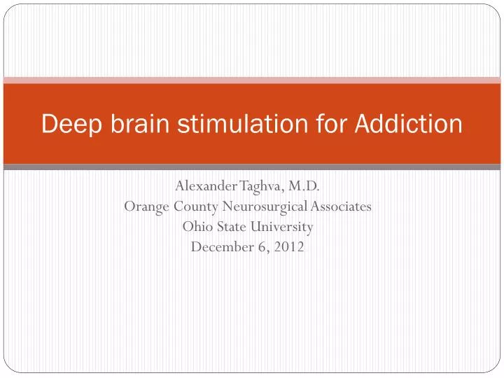 deep brain stimulation for addiction