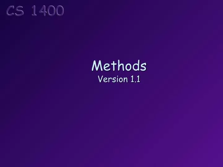 methods version 1 1