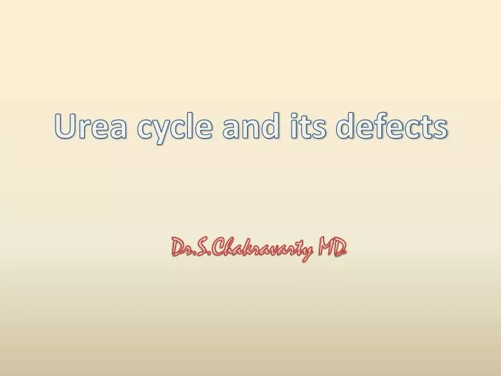 urea cycle and its defects