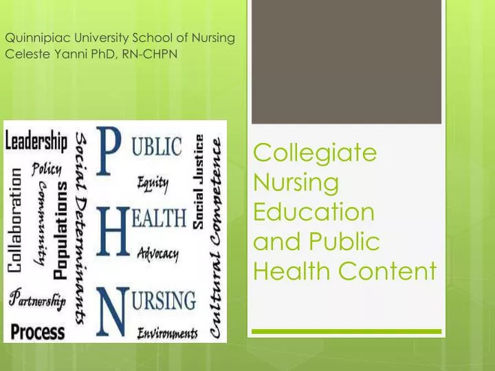 collegiate nursing education and public health content
