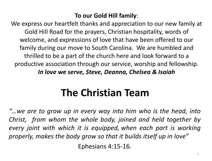 the christian team