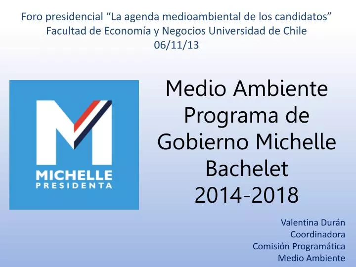 medio ambiente programa de gobierno michelle bachelet 2014 2018