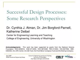 Successful Design Processes: Some Research Perspectives