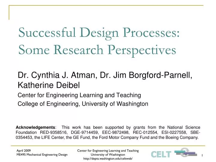 successful design processes some research perspectives