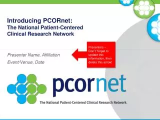 Introducing PCORnet: The National Patient-Centered Clinical Research Network