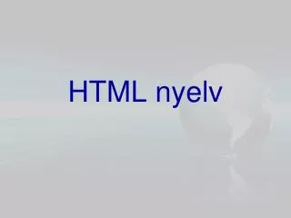 html nyelv