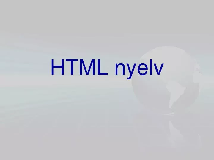 html nyelv