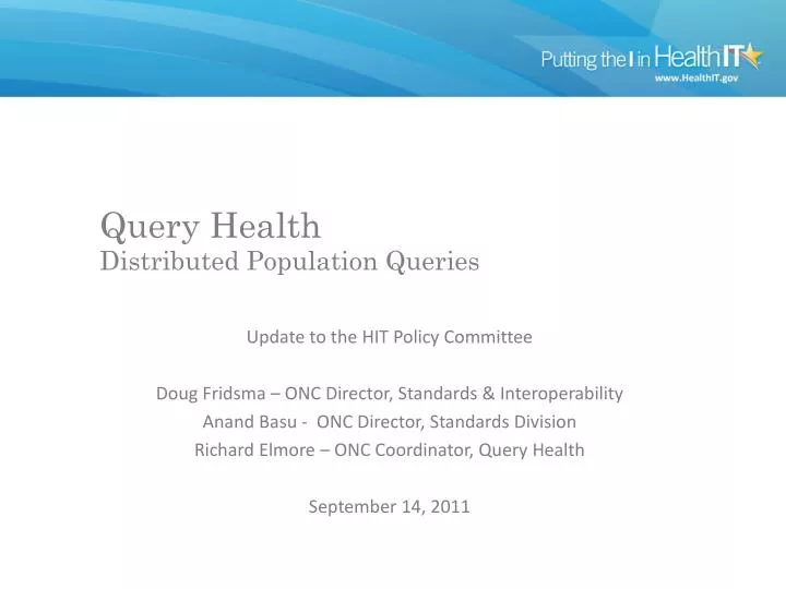 query health distributed population queries
