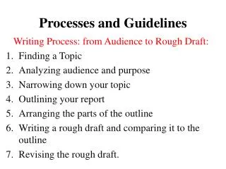 Processes and Guidelines