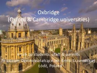 Oxbridge (Oxford &amp; Cambridge universities)
