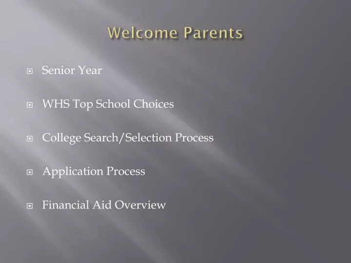 welcome parents